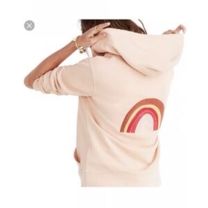 Apricot madewell rainbow embroidered zip up hoodie small
